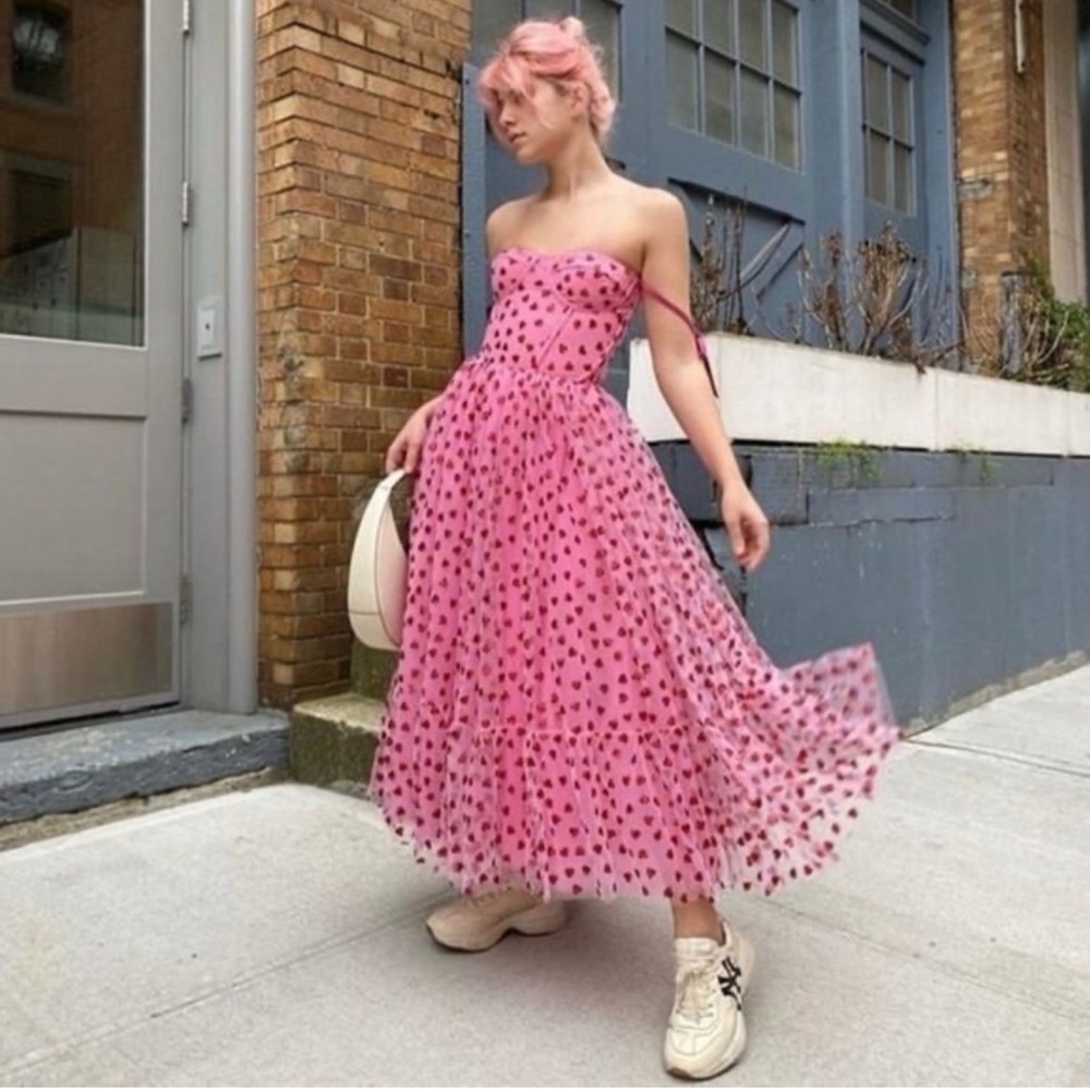 Betsy Johnson Pink Heart Strapless Dress